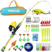 Kids Fishing Rods,Portable Telescopic Fishing Rod and Reel Combo, with Fishing Line Lures Spincast Fishing Tackle Bag for Youth, Girls and Boys