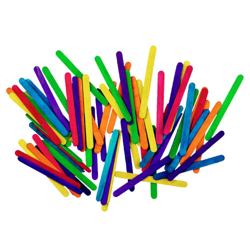 1000 Art and Craft Coloured Lollipop Sticks