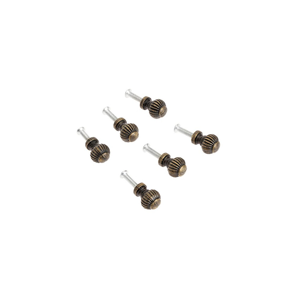 6Pcs Vintage Brass Round Pumpkin Jewelry Box Knobs Cabinet Cupboard Pull Handle 711081894791