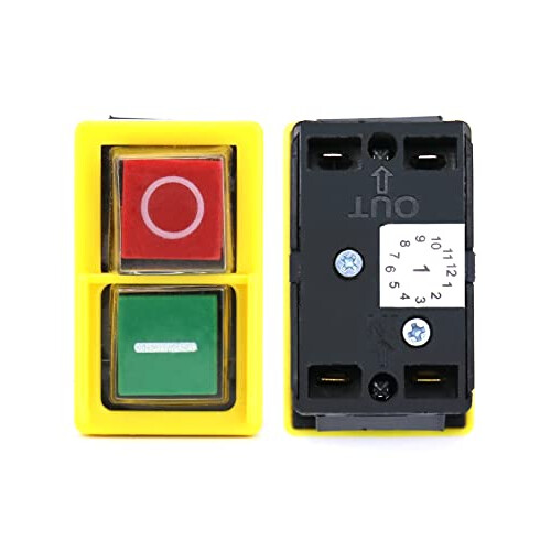 QWORK KJD 6 Universal Replacement Switch 250V 4 A, NVR Switch, Emergency Stop Switch 1