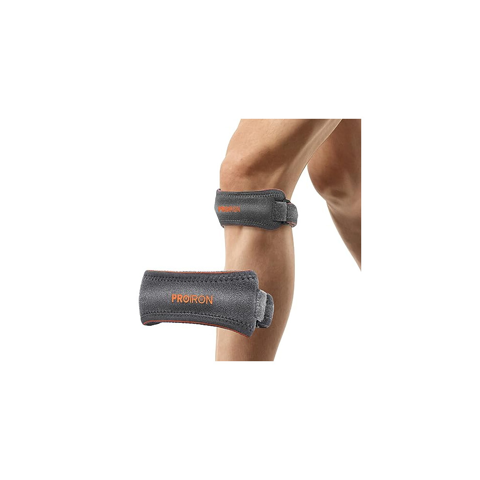 Proiron Patella Tendon Knee Strap 2Pcs, Adjustable Knee Support Brace With Soft Pad For Weightlifting Squats Jumpers Tennis Hiking Soccer Basketball