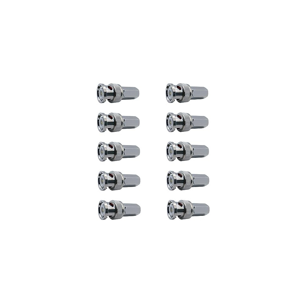 BNC Connector Male Twist-On Connectors Cable Adapters for RG59&RG62 Coaxial Cable Adapter (10 x BNC Twist On Connector)