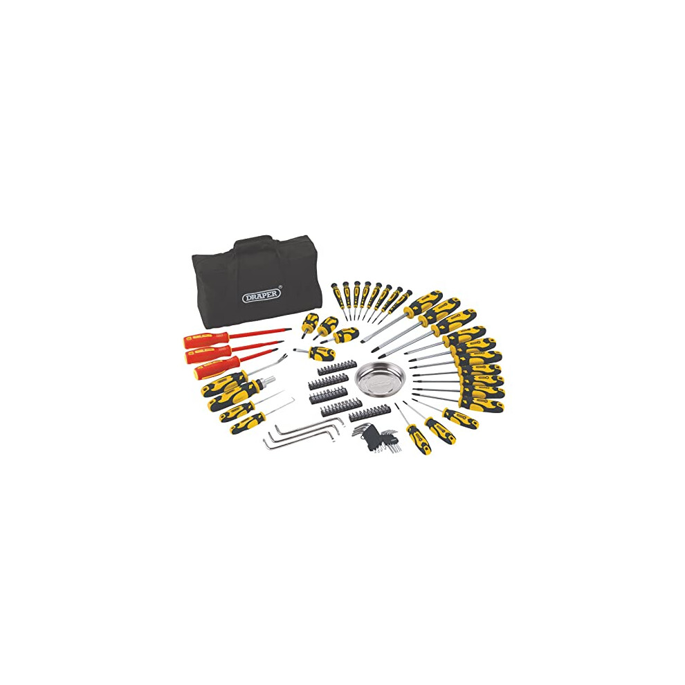 03992 Screwdriver Set with Case, Yellow (100 Piece), Household Tool Kit for Home and Garage