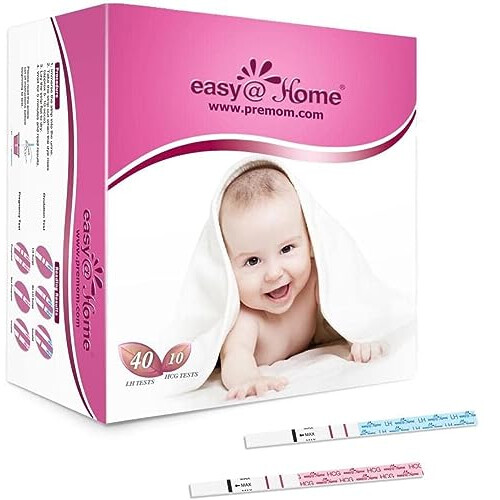 40 Ovulation Test Strips and 10 Pregnancy Test Strips-Width of 5mm-Powered by Premom Ovulation Predictor iOS and Android App