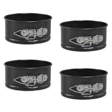 Mini Cake Tins Round Set, 4 Inch Springform Cake Pan with Removable Bottom Non-Stick Coating, for Cheesecakes, Pie and Quiches 4 Pieces