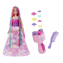 Doll, Fantasy Hair with Braid and Twist Styling, Rainbow Extensions, Twisting Tool with Accessories, HNJ06