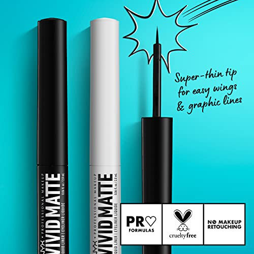 NYX Professional Makeup Vivid Matt Flüssig-Eyeliner, 01 Schwarz 2