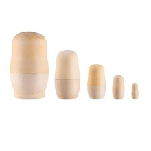 Russian Dolls,5 pcs Wooden Nesting Dolls Unpainted Matryoshka Matrioska Matrioshki Matriozska Dolls DIY Blank Wood Russian Dolls for Make Your Own