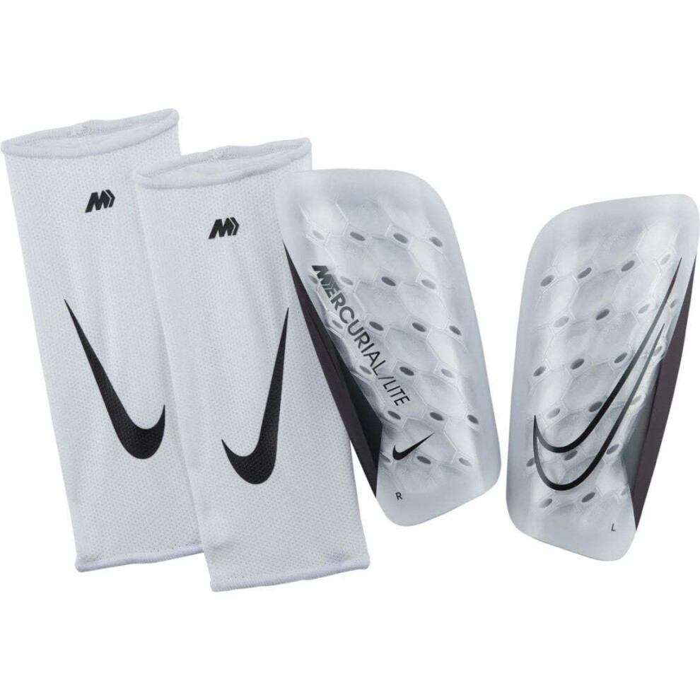DN3611-100 NK MERC LITE - FA22 Shin guards Unisex Adult WHITE/WHITE/BLACK Size M
