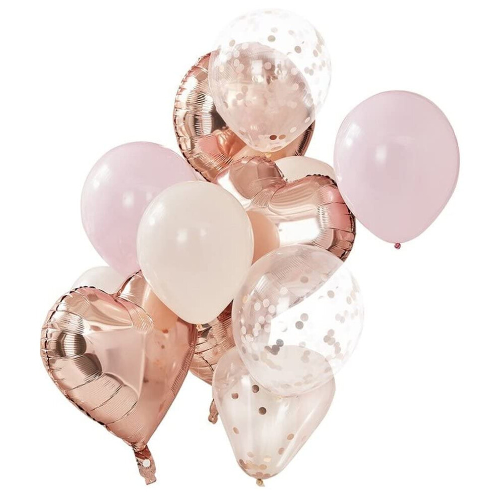 Blush and Rose Gold Balloons Bundle 12 Pack Mix it Up, Party