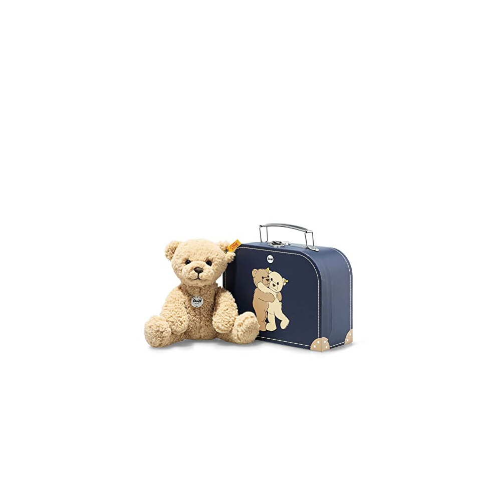 114021 Ben Teddy bear 21 beige in suitcase