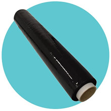 6 Rolls x 500mm Heavy Duty Black Pallet Stretch Wrap | Extra Long Roll, Standard Core, 25mu Thick | Shrink Wrap, Cling Film, Plastic Wrap | Packaging