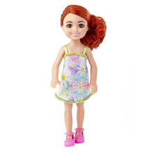 Boneca Chelsea Pequena em Macacão e Ténis Brancos com Cabelo Castanho