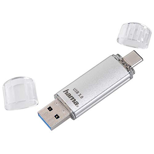 Hama 16Gb USB Flash Drive with USB 3.0 & USB 3.1 Type-C Silver, 00124161