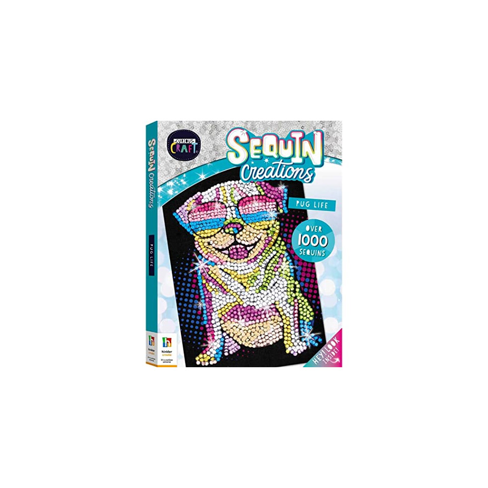 - Curious Craft Sequin Creations Pug Life Kit - Arts and Craft Set for Children Ages 9-12 Years and Adults - Ideal for Craft Lovers - Includes Over