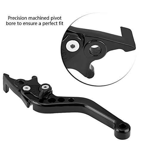 1 Pair Motorcycle Clutch Brake Handle Levers, Universal Brake Lever Handle Double Disc(Black) 2
