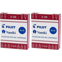 Pilot Namiki IC100 Bläckpatroner, Blå, 12 Patroner per Paket (Paket om 2)