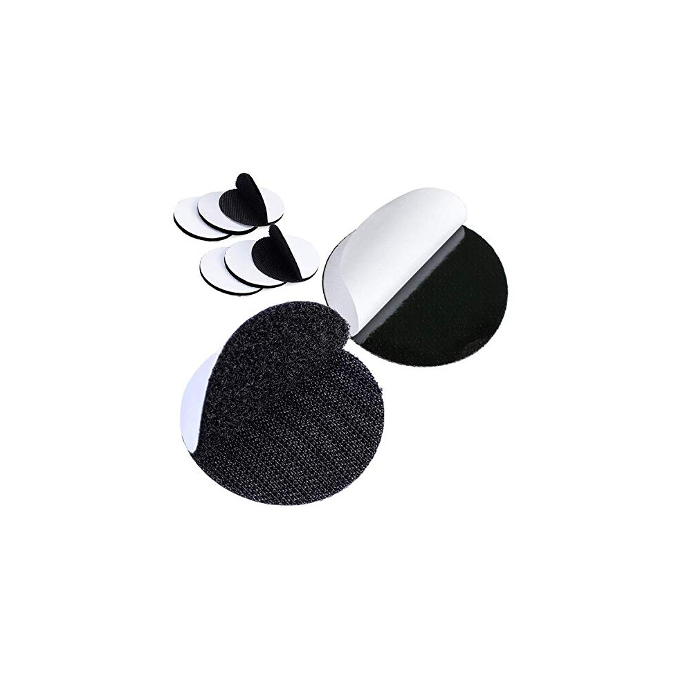 6 Pairs 10Cm Round Sticky Pads Dots Hook And Loop Self Adhesive Tape 717877052307
