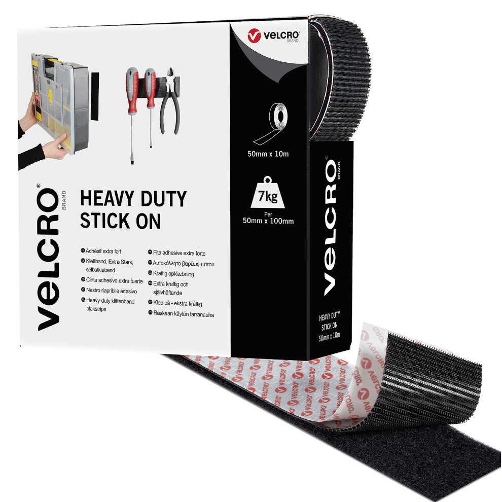 Brand | Heavy Duty Stick On Tape | Cut-to-Length Industrial Extra Strong Double Sided Hook & Loop Self Adhesive Tape | Perfect for Room DÃ©cor & Home,