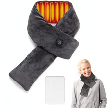 Heated Neck Scarf with 5000mAh Power Bank,Heated Scarf for Women/Men,Heated Neck Warmer for Pain,Heated Neck wrap with 3 Heating Levels,Rechargeable