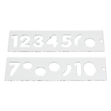 Number Template Set for Sign Making with a Router, Clear Plastic Routing Templates with Trend Vogue Typeface, TEMP/NUC/57