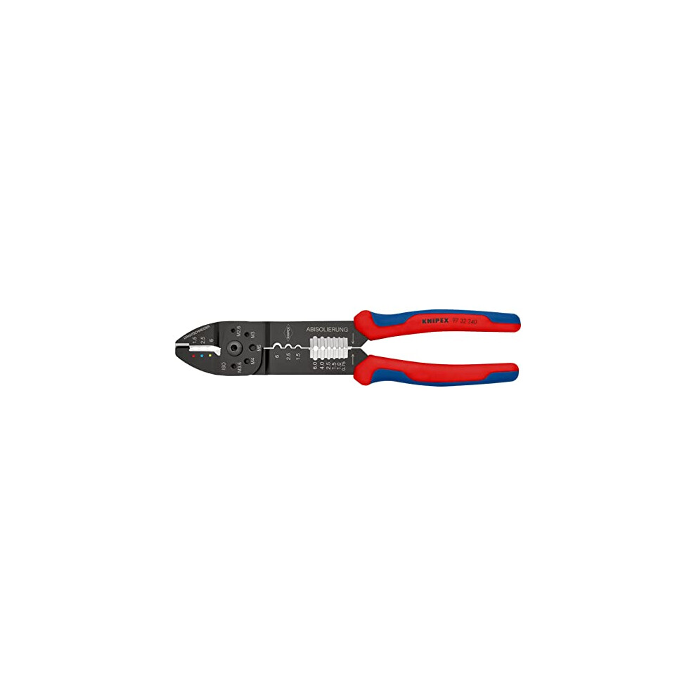 Crimping Pliers black lacquered, with multi-component grips 240 mm (self-service card/blister) 97 32 240 SB