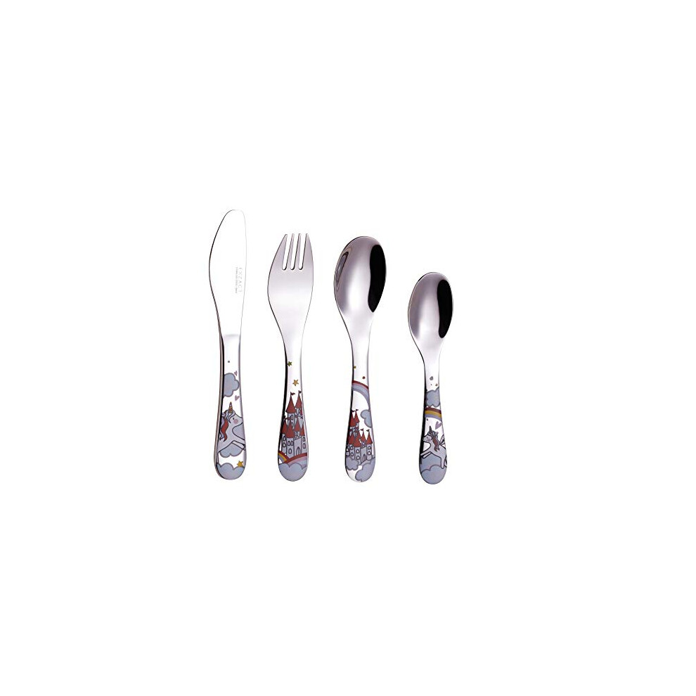 Children's Cutlery Set/Kids Cutlery 4Pcs Set Stainless Steel (Unicorn Wf712) Exzact