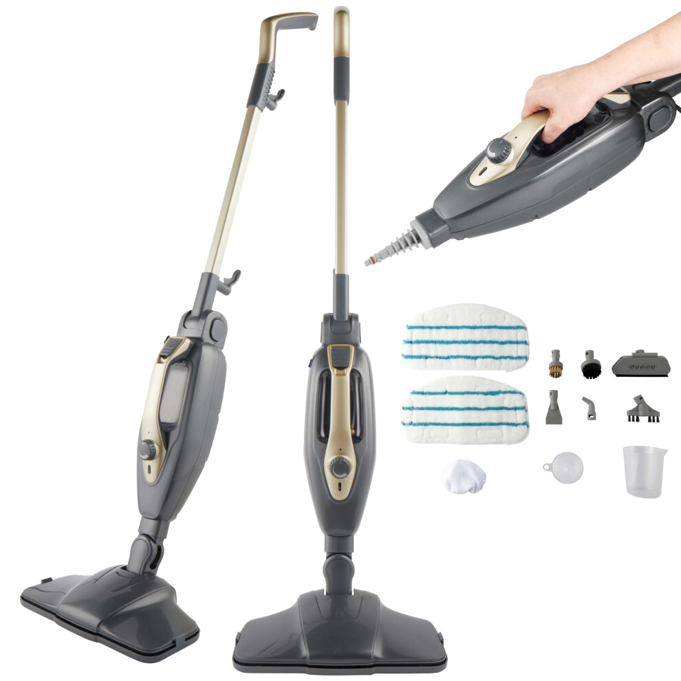 BEL01732TT Titanium 14 in 1 Steam Cleaner – 350ml Water Tank, Flexi Hinge To Clean Hard To Reach Areas, Up To 15 Minutes Continuous Steam, Extra