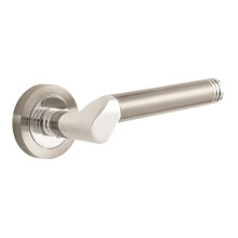 - Marcella Lever on Rose Door Handle - Contemporary Design- Polished Chrome - 1 Pair - Fixings Included - Interior Use