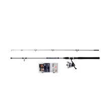 SALT Estuary Enforcer Sea Fishing Combos, Includes Strong Graphite Reel, Fibreglass Rod, Hard Case Tackle Box, Lures and End Tackle, Blue & White, 8ft