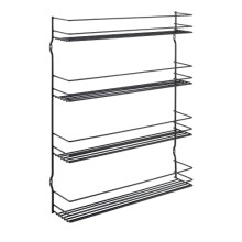 Scaffale per spezie - METALTEX - Pepito 4 Lava - 4 ripiani - Nero - 36 x 8 x 45 cm