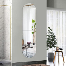 Full Body Length Mirrors for Walls, 12x12" 4pcs Acrylic Plexiglass Wall-Mounted Stick On Frameless Square Makeup Large Long Mirror Home Workout Gym