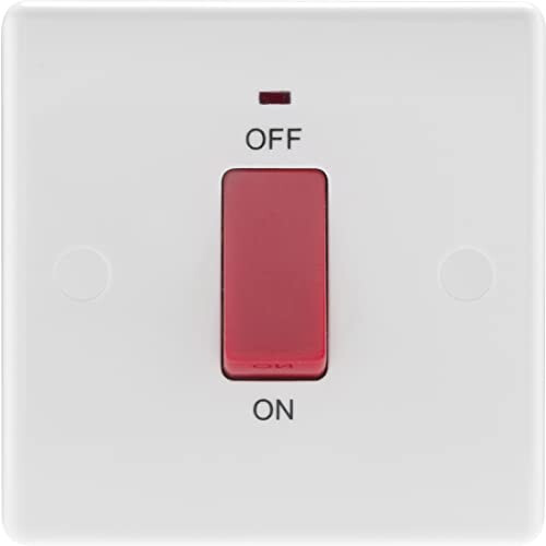 874-01 Double Pole Cooker Control Unit with a Power Indicator, 45 Amp, White 1