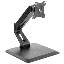 Premium VESA Single 17 to 32 inch Computer Monitor & Touch Screen Desk Stand with Rotating Base, Freestanding Pneumatic Height Adjustable Arm Mount