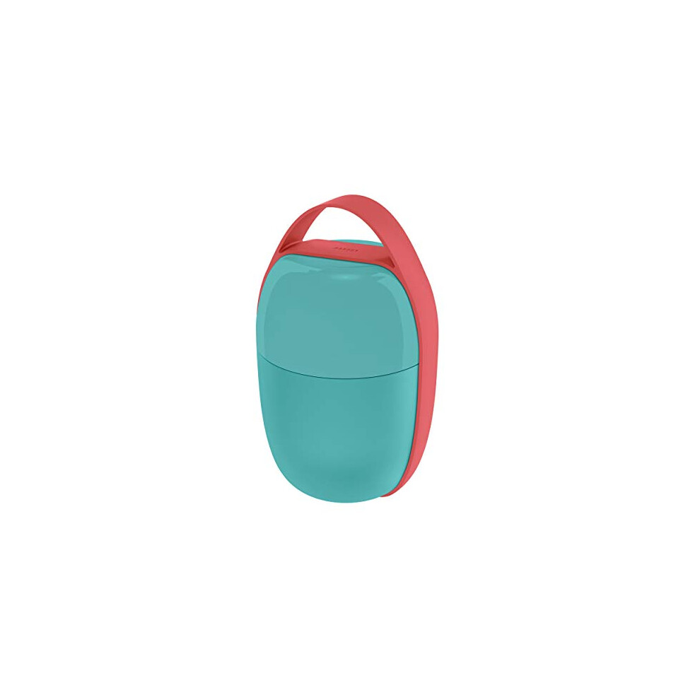 Food Ã  porter SA03 LAZ, Two-compartment lunch pot in thermoplastic resin with cooling element, light blue.