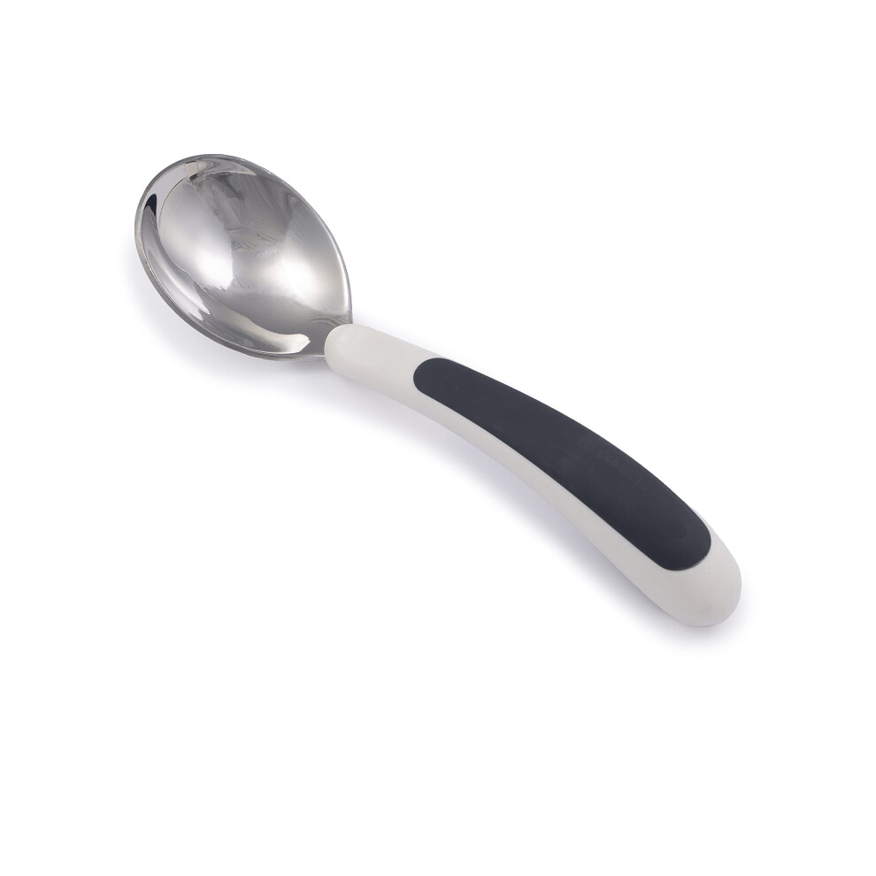 Nrs Healthcare White/Black Kura Care Easy Grip Adult Soup Spoon, And