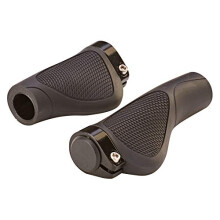 5577 Unisex Adult Ergo Grips with Screw Attachment and Handlebar Plugs, 132/98 mm Handlebar Grips, Black, One Size