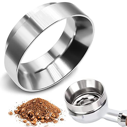 Espresso Dosing Funnel Stainless Steel 54 mm Coffee Dosing Ring Portafilter Funnel for Precise Filling of Coffee Powder, Filling Funnel for Precise