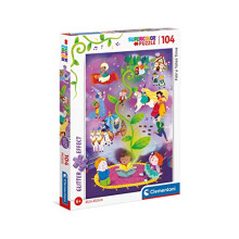 20180, Fairy Tales Time Glitter Puzzle for Children - 104 Pieces, Ages 6 Years Plus