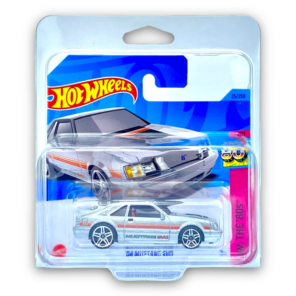 '84 Mustang SVO (Silver) 2/10 HW: The 80s - 2023 - 25/250 (Short Card) - COMES IN A KLAS CAR KEEPER PROTECTIVE COLLECTORS CASE - HKG80