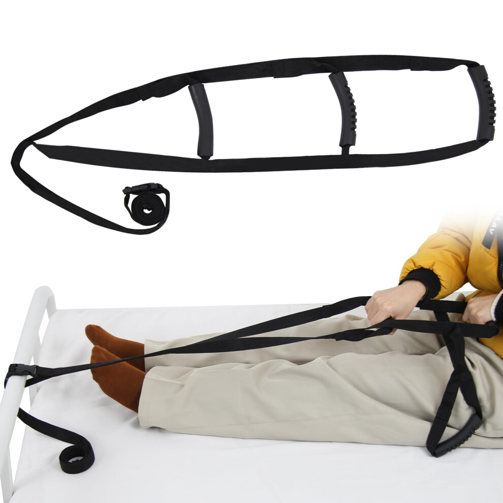 Kkaffe Bed Ladder Assist With 3 Handle Grips,Sit Up & Pull Up Assistive Device With Handles,Adjustable Bed Ladder Strap,Bed Ladder Helper For