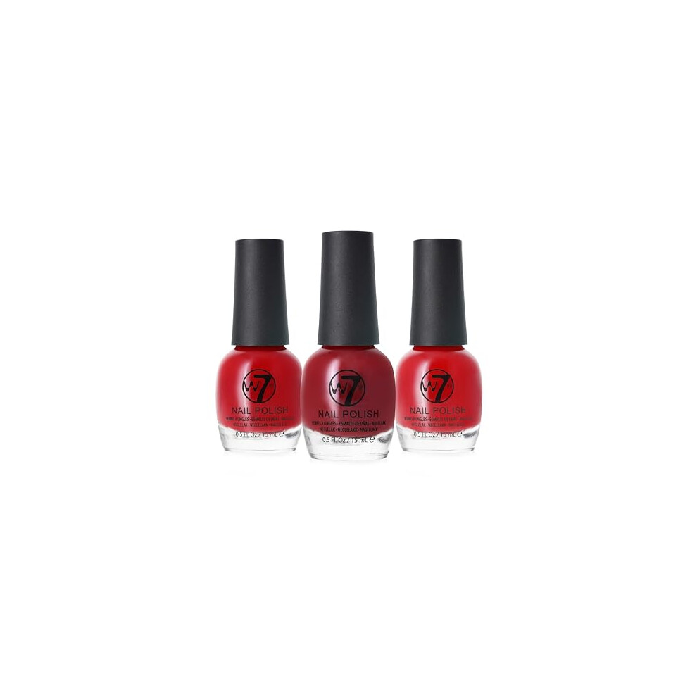 Red Nail Polish Colours - 3Pcs Set - High Shine, Chip Resistant Glossy Finish Bundle