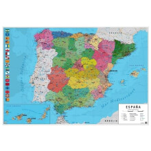 Official Physical Political Map of Spain Poster - 35.8 x 24.2 inches / 91 x 61.5 cm - Shipped Rolled Up - Cool Posters - Art Poster - Posters & Prints