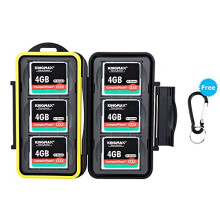 Memory Card Case Water-resistance Carrying Holder Storage 6 PCS CF Compact Flash Cards Protector Box with Carabiner