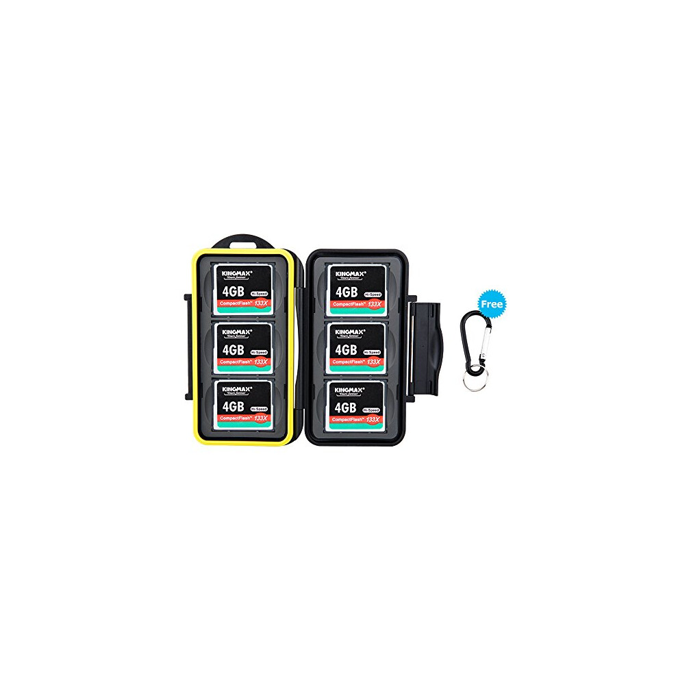 Memory Card Case Water-Resistance Carrying Holder Storage 6 Pcs Cf Compact Flash Cards Protector Box With Carabiner 6971448872853