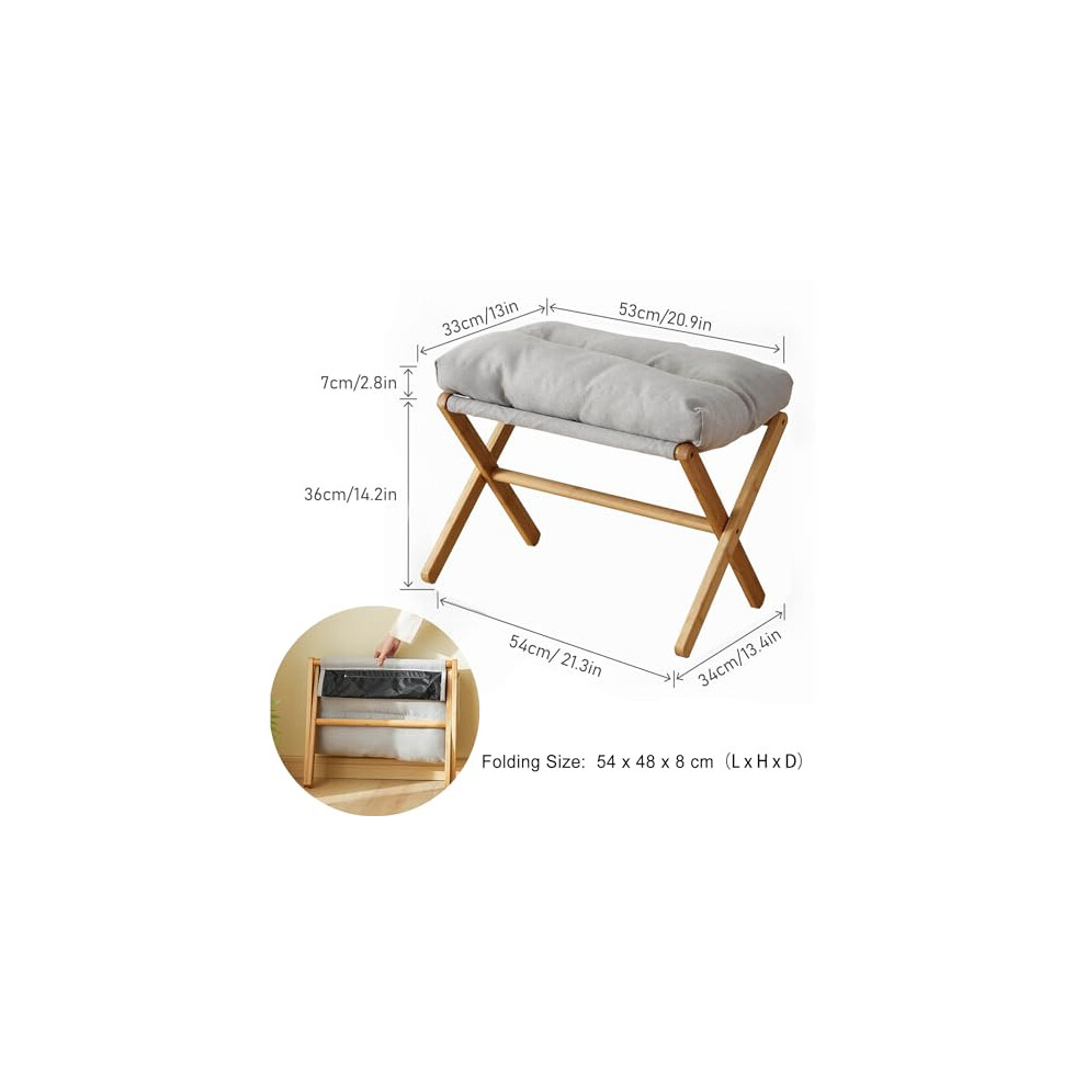 Lyricalist Folding Stool - Portable Fold-up Step Stools, Lightweight Wooden Step Stool | Portable Fold-up Stool Chair, Heavy-Duty Folding Camping