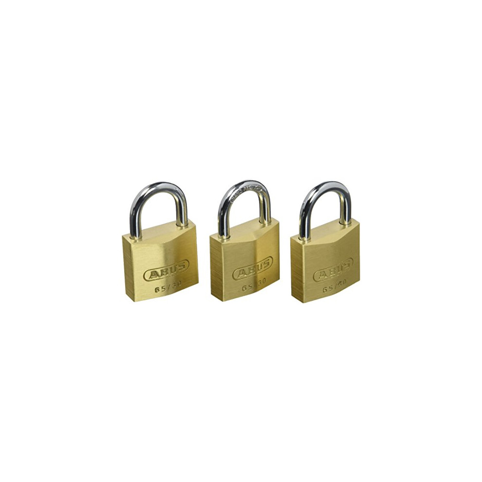 65/30Â Brass Padlock 30Â mm Pack of 3Â 35118