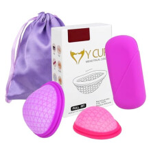CTDMJ Menstrual Disc Set of 2 (S & L) with Storage Bag, Flat-fit Cup, Reusable, Medical-Grade Silicone, Soft Period Disc, Feminine Hygiene & Care,