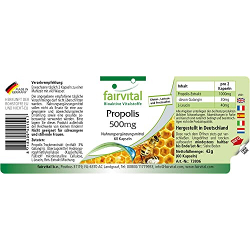 | Bee Propolis Capsules - 500mg - HIGH Dosage - 3 x 60 Capsules 1