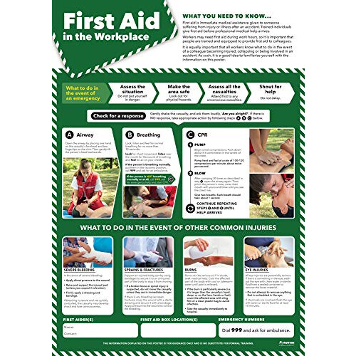 Workplace First Aid | Health and Safety Posters | Laminated Gloss Paper ...